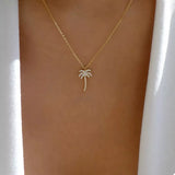 Palm Tree Pendant Necklace - Trendsi - Flyclothing LLC