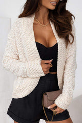 Solid Color Open Front Cardigan - Trendsi - Flyclothing LLC