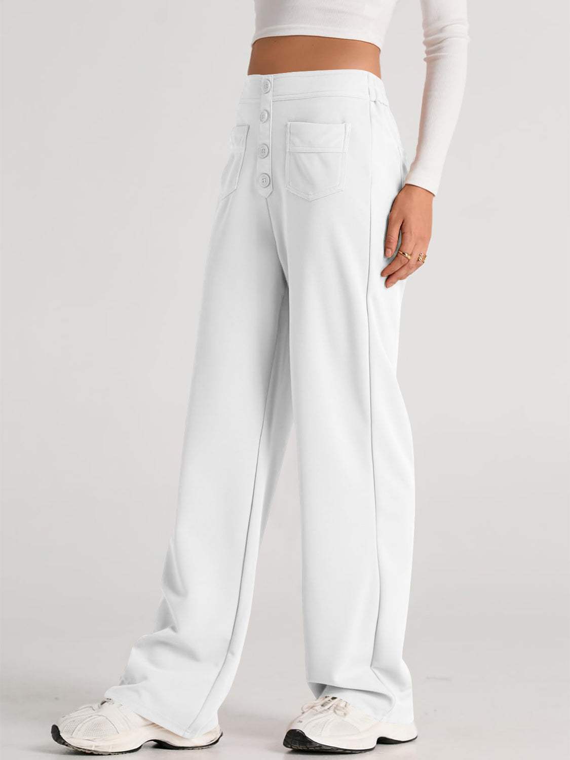 High Waist Wide Leg Pants - Trendsi - Flyclothing LLC