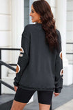Sequin Helmet Round Neck Long Sleeve Sweatshirt - Trendsi - Flyclothing LLC