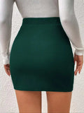 Ruched Elastic Waist Skirt - Trendsi - Flyclothing LLC