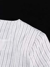 Pinstripe Cropped Blazer and Pleated Shorts Set - Trendsi - Flyclothing LLC