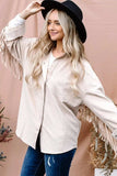 And The Why Full Size Fringe Back Detailed Button Down Shacket - Trendsi - Flyclothing LLC