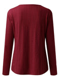 Decorative Button Round Neck Long Sleeve Top - Trendsi - Flyclothing LLC