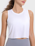Drawstring Cutout Round Neck Active Tank - Trendsi