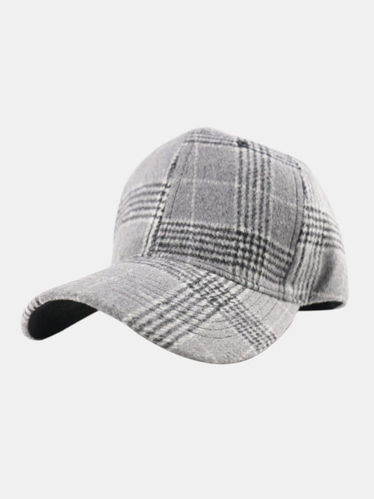 Plaid Adjustable Cotton Baseball Cap - Trendsi