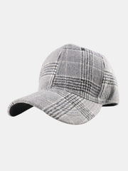 Plaid Adjustable Cotton Baseball Cap - Trendsi