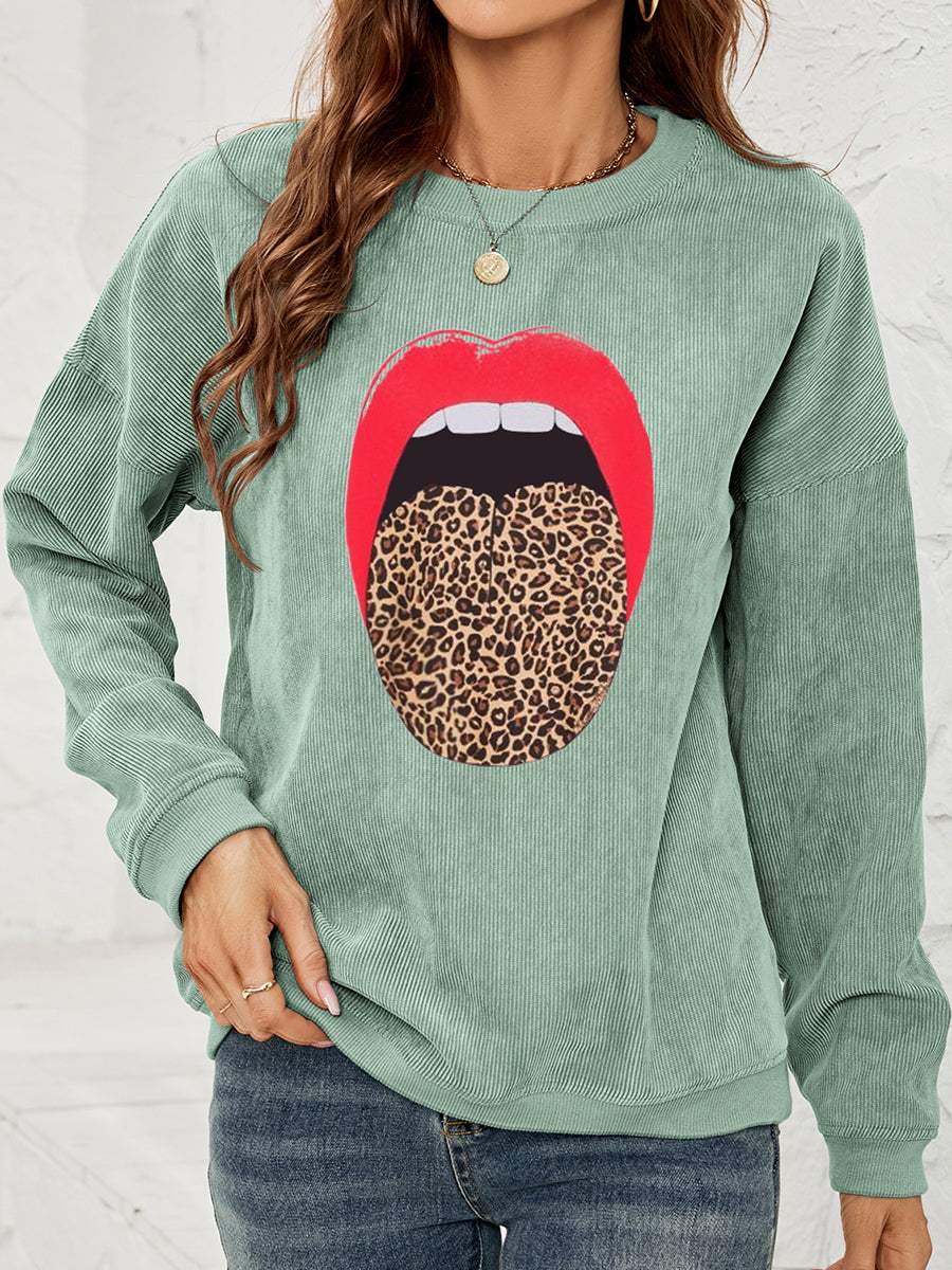 Round Neck Dropped Shoulder MAMA Graphic Sweatshirt - Trendsi - Flyclothing LLC