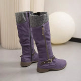 Knee High Slouch Boots with Knit Cuff - Trendsi - Flyclothing LLC