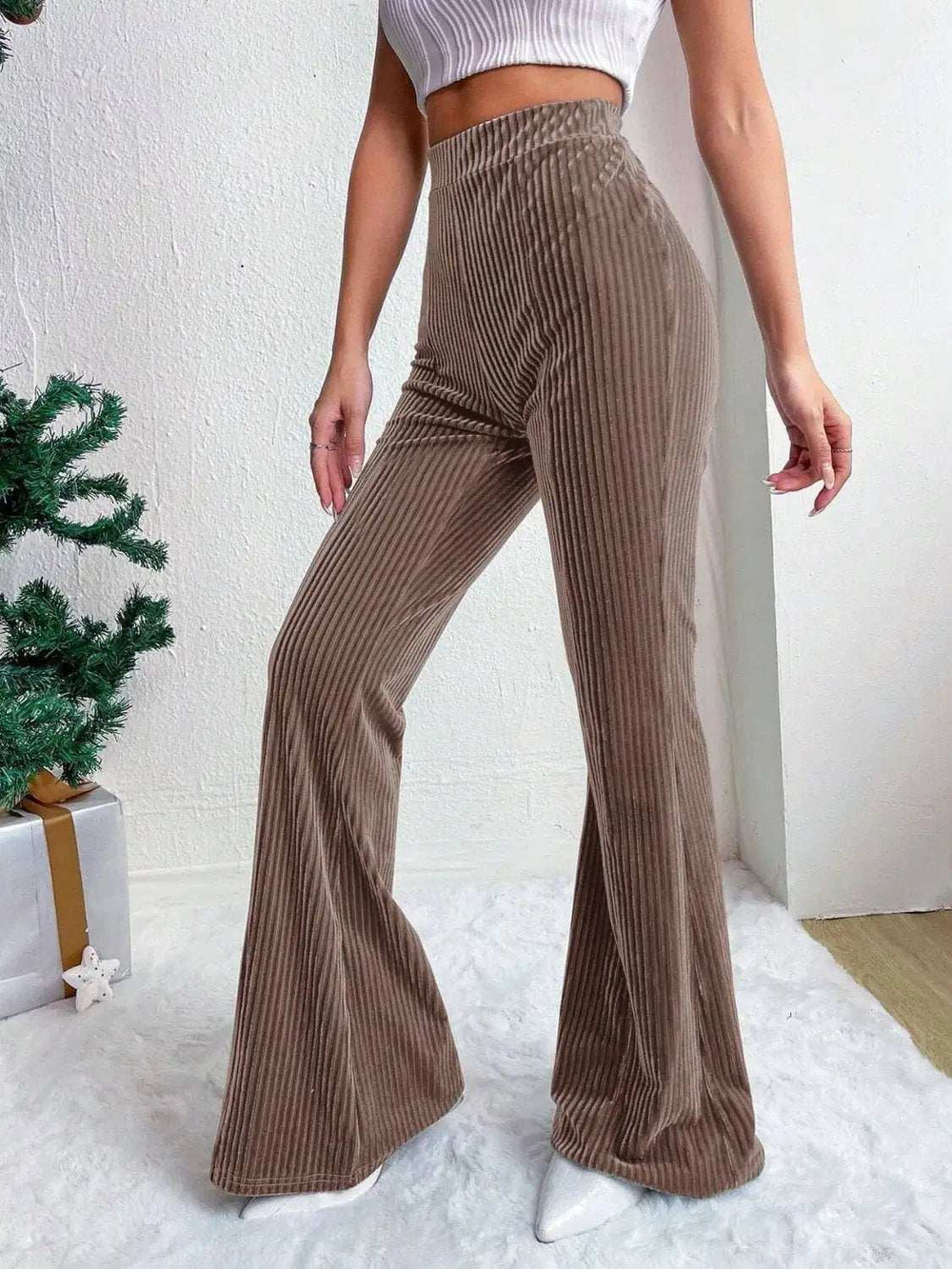 High Waist Flare Pants - Trendsi - Flyclothing LLC