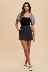 Annie Wear Cargo Denim Mini Skirt - Trendsi - Flyclothing LLC