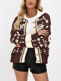 Floral Pattern Button-Down Cardigan - Trendsi - Flyclothing LLC