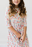Merry & Bright 3/4 Sleeve Pocket Twirl Dress - Mila & Rose ®
