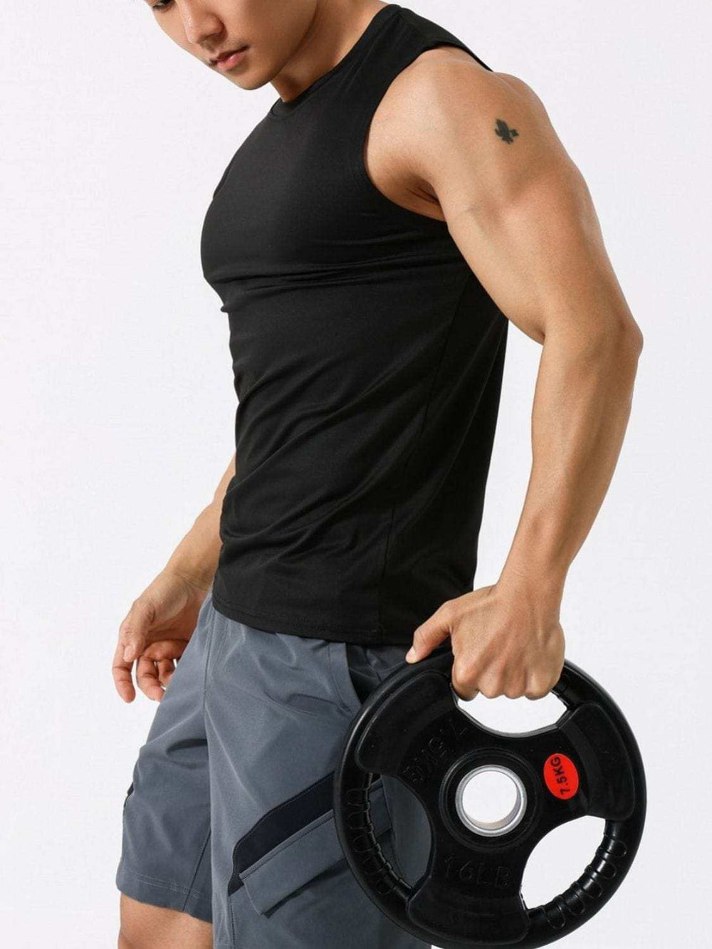 Men's Plus Size Round Neck Active Tank - Trendsi - Flyclothing LLC