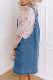 Square Neck Wide Strap Denim Overall Dress - Trendsi - Flyclothing LLC