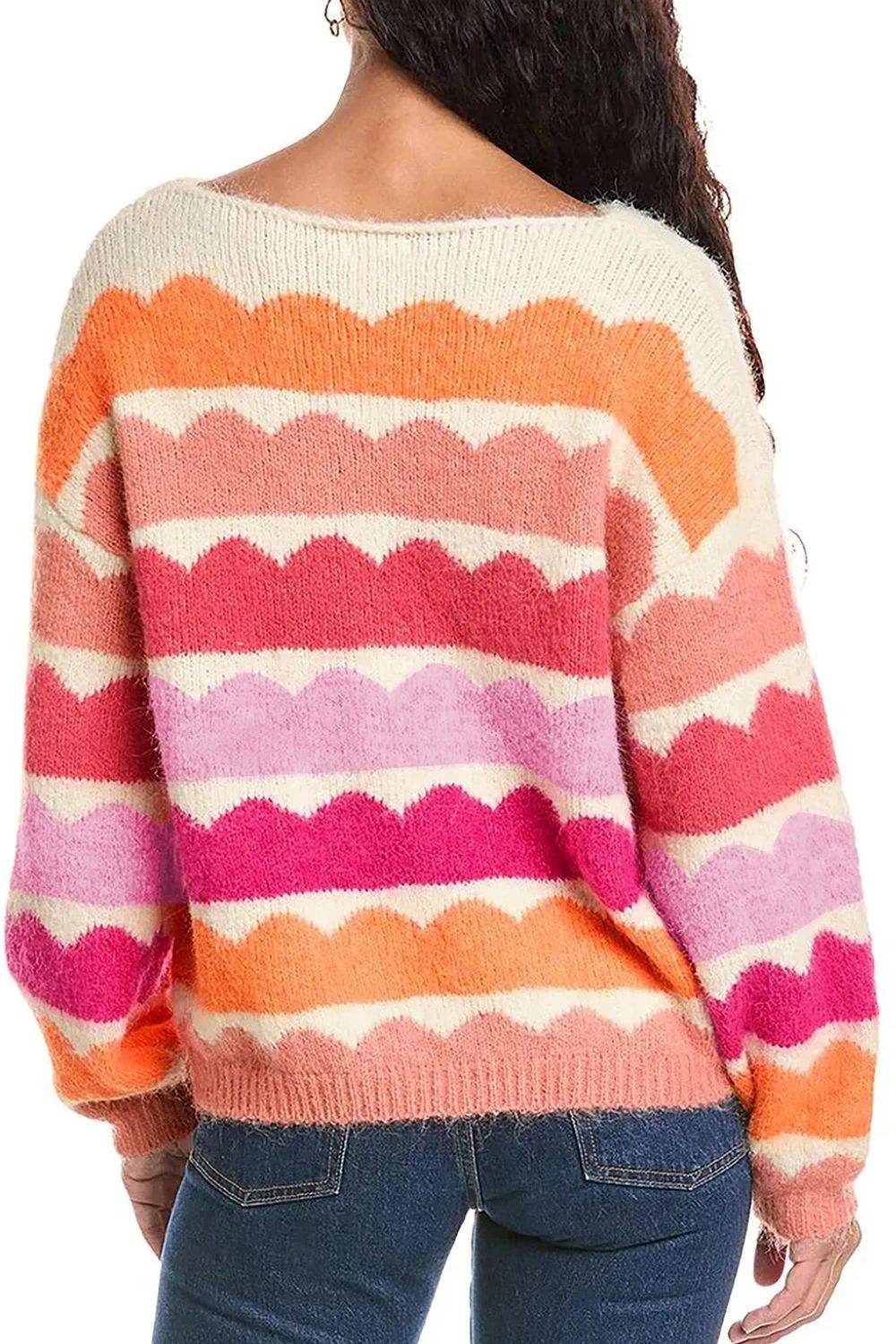 Boat Neck Long Sleeve Sweater - Trendsi - Flyclothing LLC