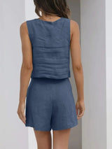 Square Neck Tank and Shorts Set - Trendsi - Flyclothing LLC