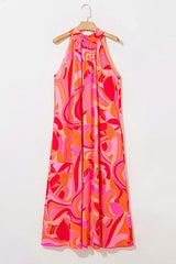 Contrast Grecian Neck Maxi Dress - Trendsi - Flyclothing LLC