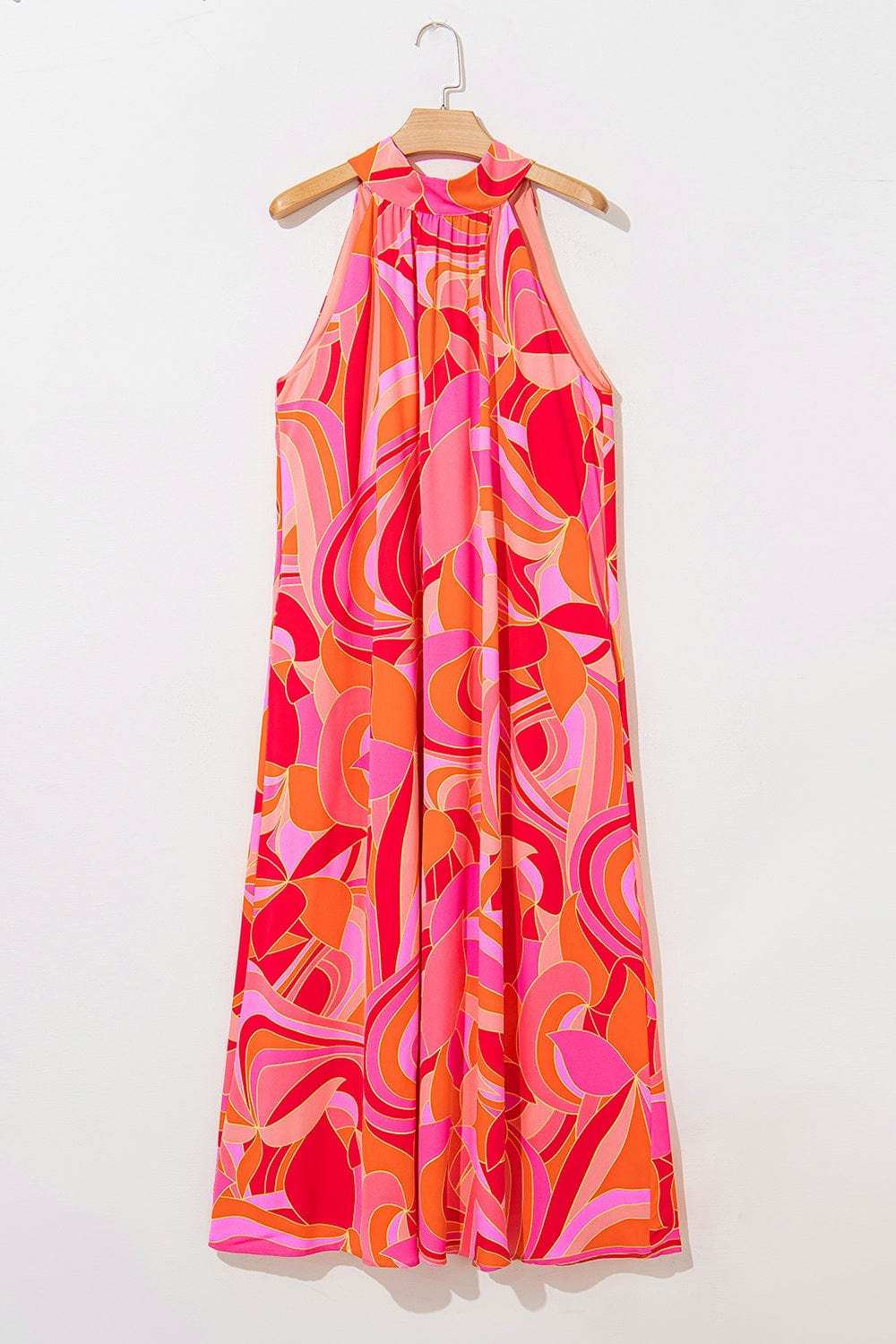 Contrast Grecian Neck Maxi Dress - Trendsi - Flyclothing LLC