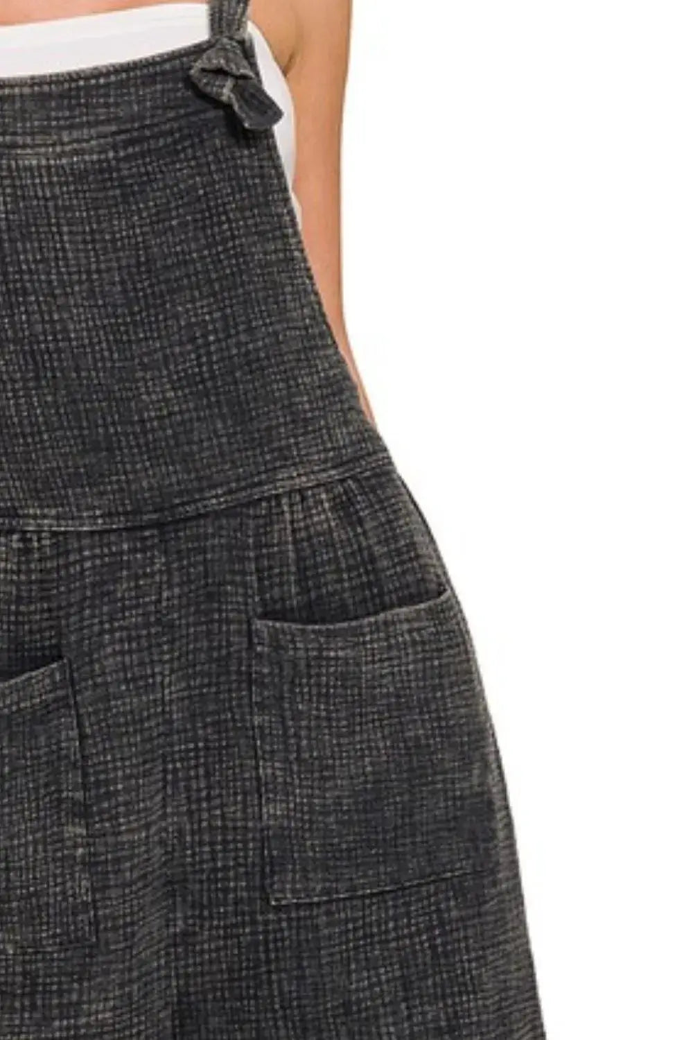 Zenana Woven Double Gauze Acid Washed Romper - Trendsi - Flyclothing LLC