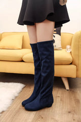 Round Toe Block Heels Boots - Trendsi - Flyclothing LLC