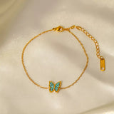 18K Gold-Plated Butterfly Adjustable Bracelet - Trendsi - Flyclothing LLC