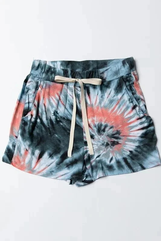 BiBi Tie Dye Print Casual Shorts - Trendsi