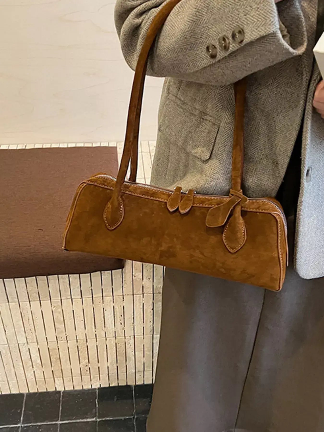 Solid Color Shoulder Bag - Trendsi - Flyclothing LLC