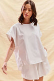 SO ME Round Neck Short Sleeve Top and Shorts Set - Trendsi - Flyclothing LLC