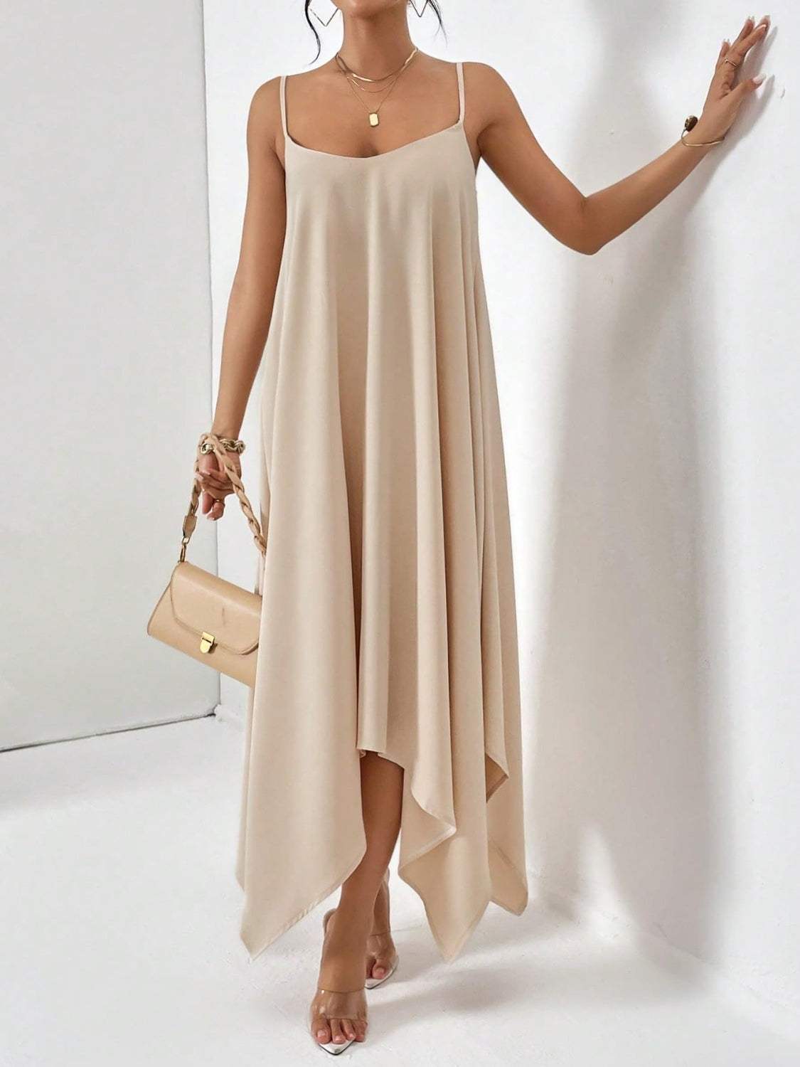 Scoop Neck Midi Cami Dress - Trendsi - Flyclothing LLC