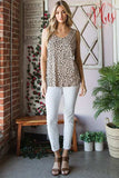 Heimish Full Size Front Button Animal Print Sleeveless Top Plus Size - Trendsi - Flyclothing LLC