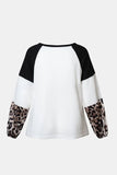 Twisted Color Block Round Neck Long Sleeve T-Shirt - Trendsi
