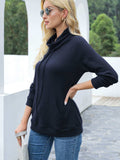 Drawstring Mock Neck Raglan Sleeve T-Shirt - Trendsi - Flyclothing LLC