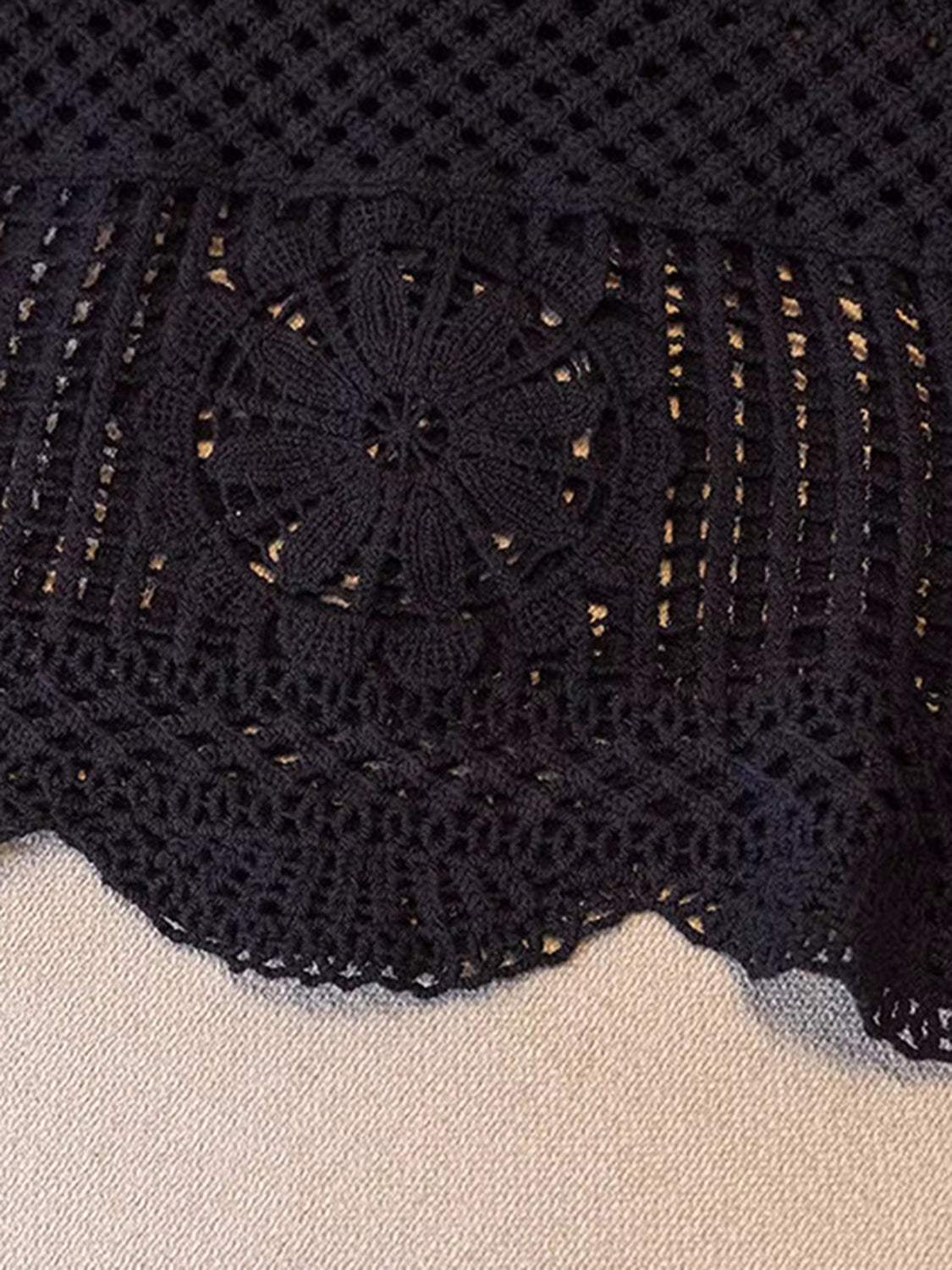Openwork Scoop Neck Tank - Trendsi - Flyclothing LLC