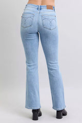 Judy Blue Mid Rise Thermal Bootcut Jeans - Trendsi - Flyclothing LLC