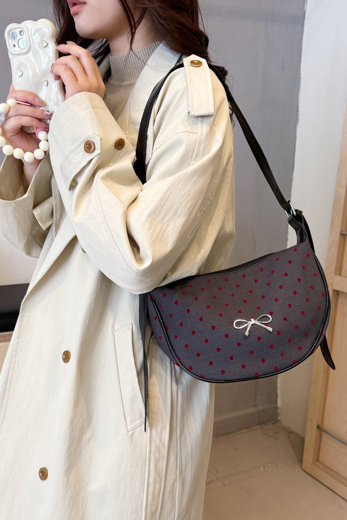 Polyester Printed Adjustable Strap Crossbody Bag - Trendsi