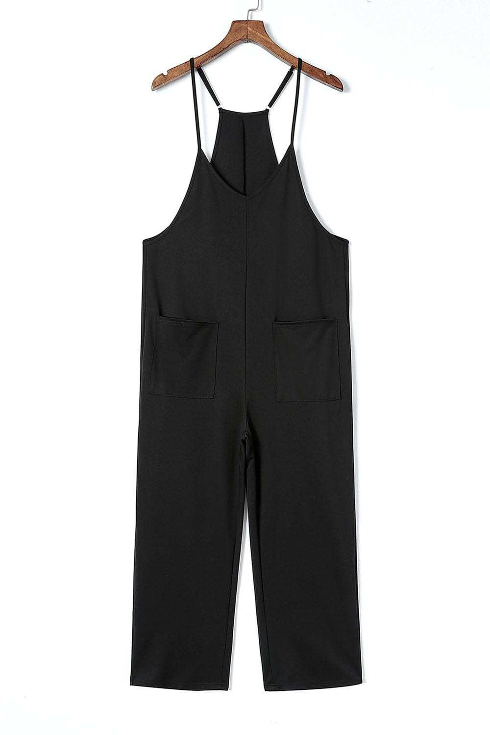 Pocketed Spaghetti Strap Wide Leg Jumpsuit - Trendsi - Flyclothing LLC