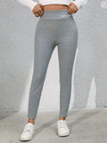 Full Size Letter Embroidered High Waist Leggings - Trendsi - Flyclothing LLC