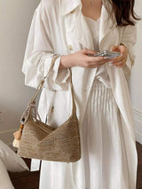 Woven Shoulder Bag with Tassel - Trendsi - Flyclothing LLC