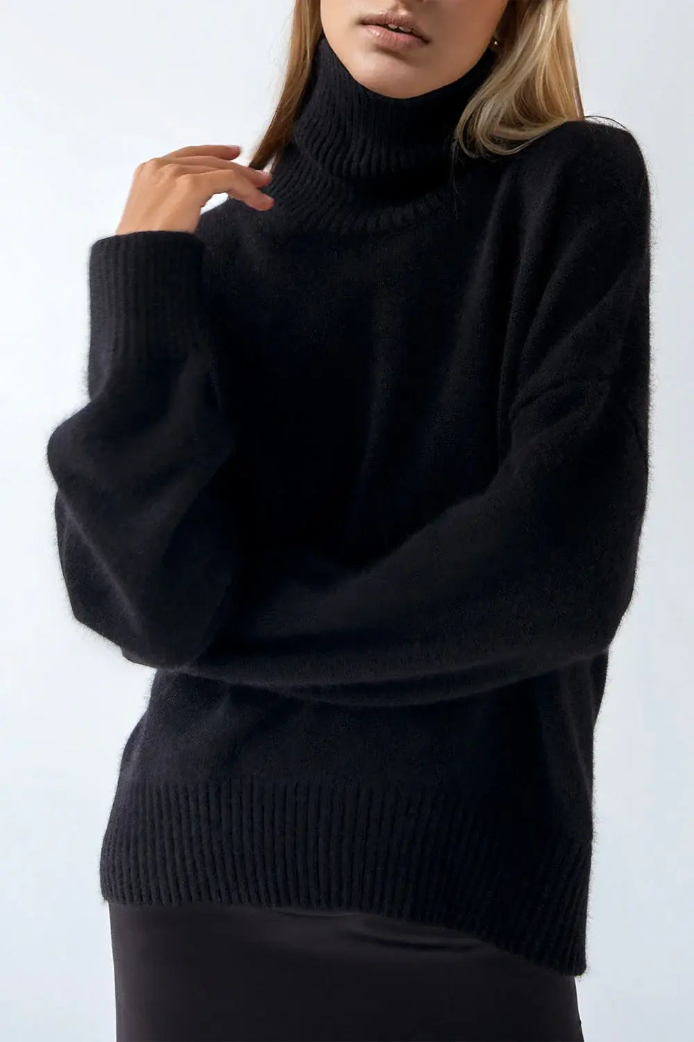 Basic Bae Turtleneck Dropped Shoulder Long Sleeve Sweater - ShopBasicbae - Flyclothing LLC