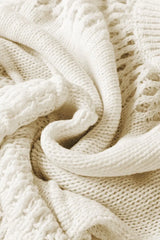 Pointelle Knit Puff Sleeve Sweater - Trendsi - Flyclothing LLC