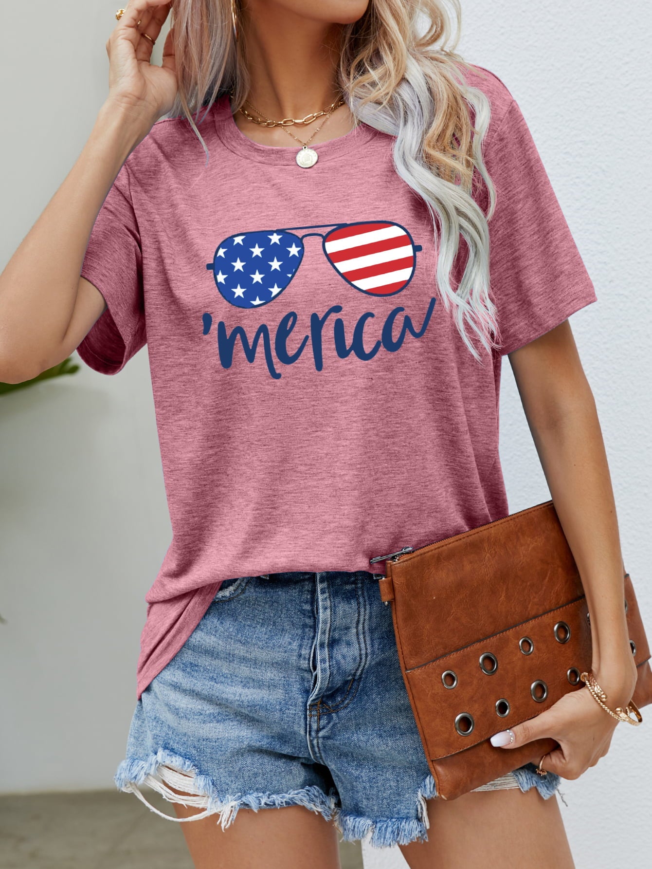 US Flag Glasses Graphic Tee - Trendsi - Flyclothing LLC