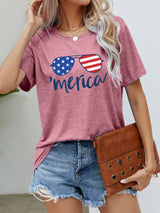US Flag Glasses Graphic Tee - Trendsi - Flyclothing LLC