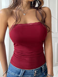 Devine Lace Detail Tube Top - Trendsi