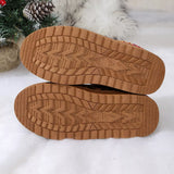 Leopard Print Plush Lined Warm Slip-Ons - Trendsi - Flyclothing LLC