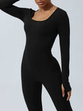 Twisted Backless Long Sleeve Jumpsuit - Trendsi - Flyclothing LLC