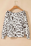 Leopard Boat Neck Long Sleeve Knit Top - Trendsi - Flyclothing LLC
