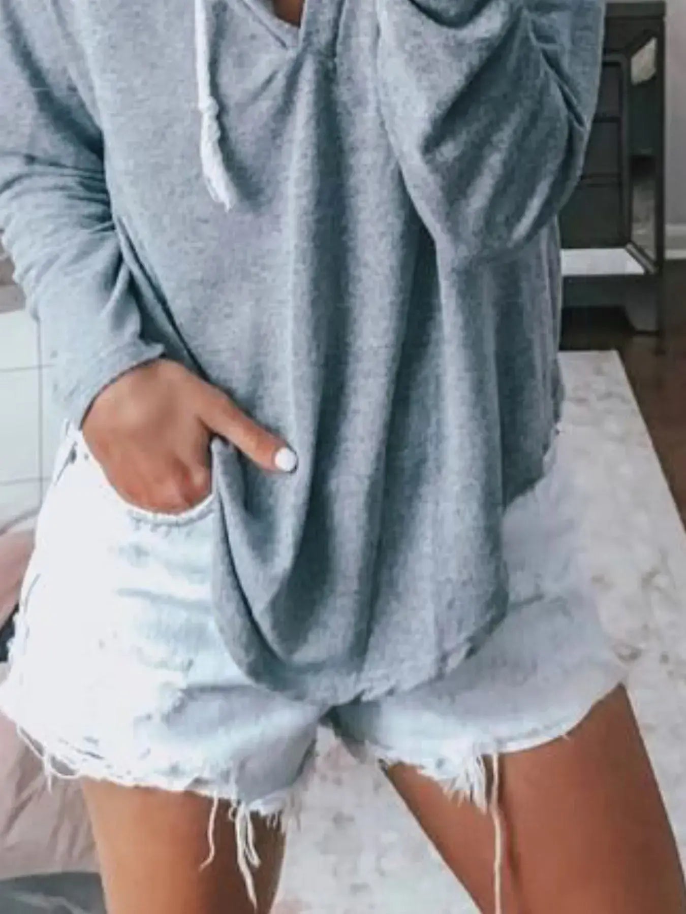 Full Size Drawstring Long Sleeve Hoodie Plus Size - Trendsi - Flyclothing LLC