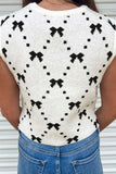Bow Round Neck Sweater Vest - Trendsi