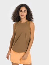 Millennia Cutout Back Round Neck Active Tank - Trendsi - Flyclothing LLC